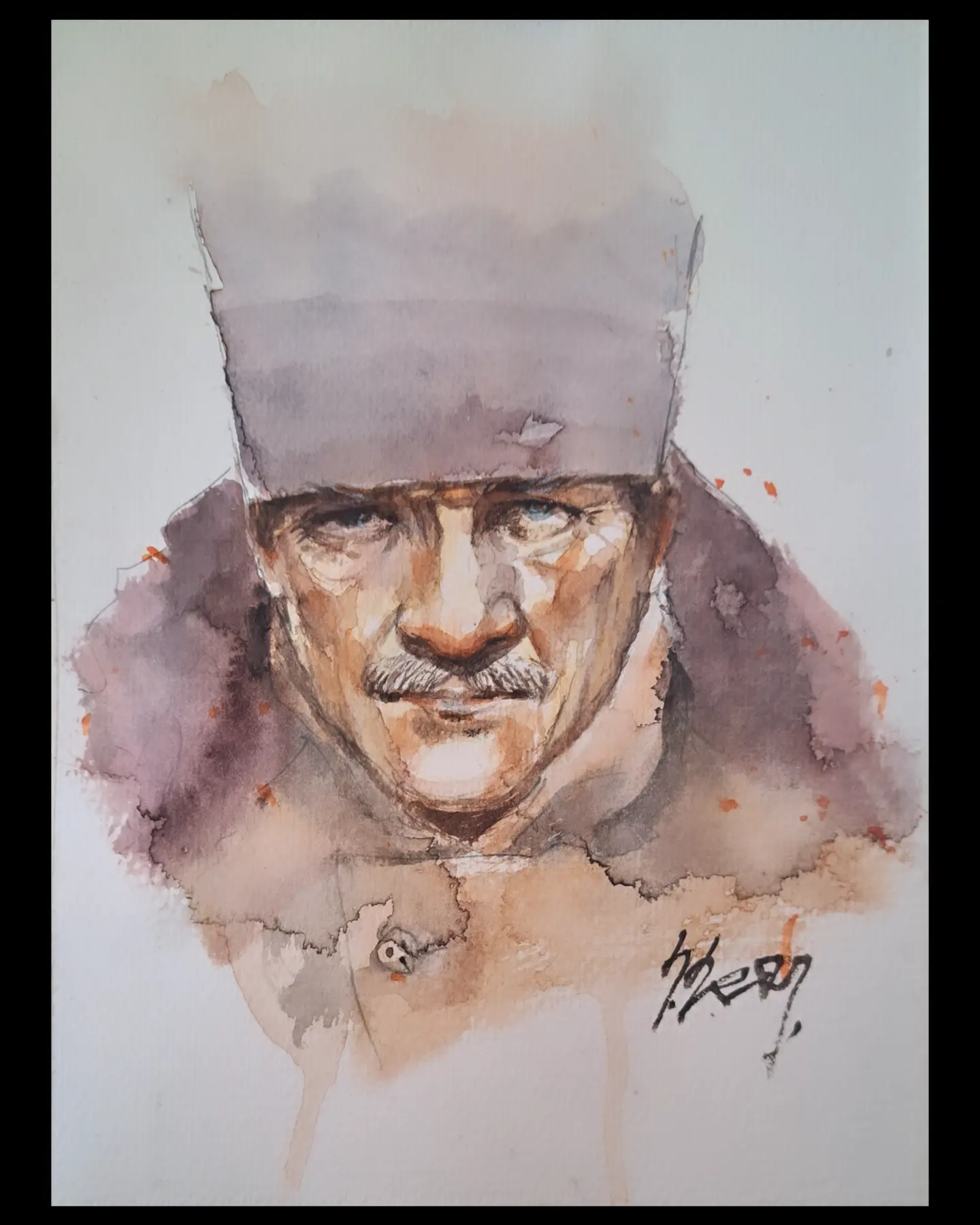 Mustafa Kemal Atatürk — watercolour on paper, Ölçü bilgisi yakında, 2026